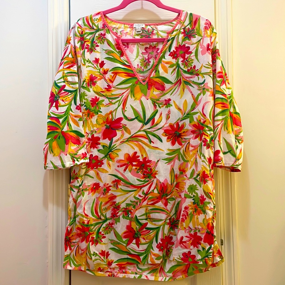 J Crew Factory Floral Swim Coverup Tunic